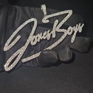 Collar de Lujo Unisex Jones Boys con Incrustaciones de Moissanita, Chapado en Rodio, Plata 925, Estilo Hip Hop, para Uso Diario - Product Image 3