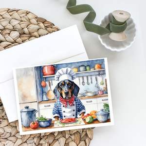 Bluetick Coonhound Chef cartes de vœux fantaisistes A7 paquet de 8 cartes vierges avec enveloppes taille 5x7 - Product Image 2