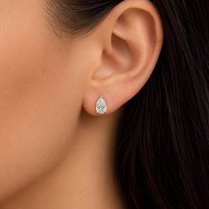Boucles d'oreilles tendance de luxe pour femmes en or blanc 14 carats avec diamant naturel rond taille brillant 2 carats certifié IGI, plaqué rhodium, OEM - Product Image 4