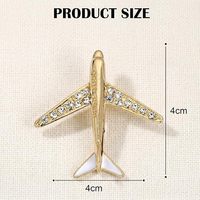 Broche de Diseño de Avión para Hombre, Hecho a Mano, Tono Dorado, Detalles de Cristal, Alta Calidad, Opción de Logotipo Personalizado, Reutilizable, Duradero, Fácil de Usar