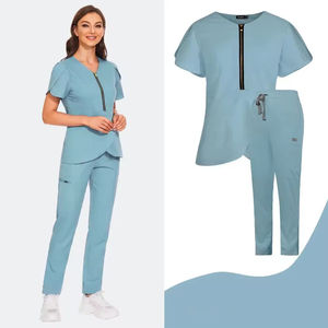 Nuevo Uniforme Médico para Mujer, con Cierre Frontal, Manga Tulipán, Elástico, para Enfermería, Doctoras y Hospitales - Product Image 3