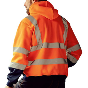 Sudadera con Capucha y Cremallera para Hombre, Chaqueta Bomber Reflectante de Alta Visibilidad con Bolsillos Laterales, Chaqueta Transpirable - Product Image 3