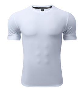 Camiseta Deportiva de Compresión de Manga Corta para Hombre, Corte Ajustado, Color Negro, Secado Rápido, Cuello Redondo, Tejido de Punto - Product Image 2