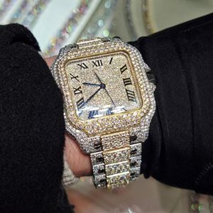 Reloj de Diamantes Moissanite DEF de Alta Calidad, Estilo Hip Hop, con Diamantes Incoloros, Caja de Aleación de 40 mm, Movimiento de Cuarzo - Product Image 3