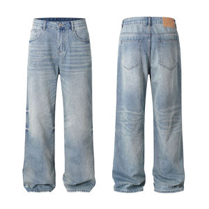 Jean en denim pour homme personnalisé 14 OZ, coupe bootcut, délavé effet vintage Whisker Monkey, respirant, couleur unie, écologique, séchage rapide, vente en gros - Product Image 1