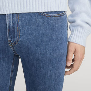 Jeans en denim extensible, tissu doux au toucher, pantalon décontracté élégant, finition délavée, tissu doux, jeans décontractés confortables pour hommes, design OEM - Product Image 5