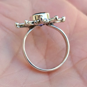 Amethyst <b>Ring</b> Handmade Sterling Silver Bezel Setting Natural Purple Round Shape Gemstone <b>Boho</b> Jewelry Women's Jewekry - Product Image 3