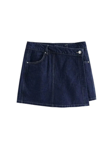 Women Denim <b>Set</b> Short Sleeve <b>Blazer</b> With Pocket And High Waist Skirt Solid Color Casual Spring Summer Outfit Denim Skirt <b>Set</b> - Product Image 2