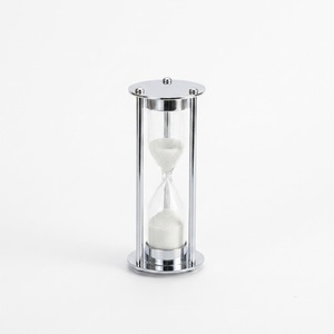Handmade Brass <b>Sand</b> <b>Timer</b> Hourglass with White <b>Sand</b> Modern Art Deco Desktop Ornament for Home & Office Decorative - Product Image 2