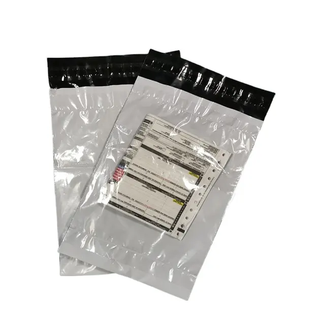 Bolsas con autosellado postal polivinílico de correo gris de seguridad a prueba de manipulaciones con bolsillo transparente Airwaybill