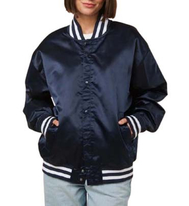 Veste universitaire bleu marine pour femme, best-seller, manches longues, col rabattu, bordure contrastée, matière polyester respirante, broderie - Product Image 6