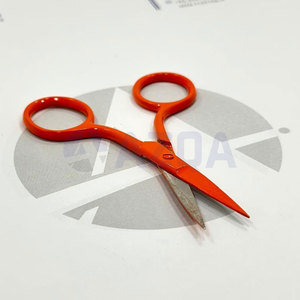 Ciseaux à broder en acier inoxydable de haute qualité, revêtement orange, lames dentelées pour la coupe de fil et l'artisanat - Product Image 4