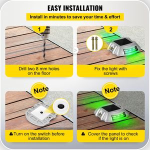 8 Pack Solar Deck <b>Lights</b> Waterproof Path <b>Lights</b> with <b>Switch</b> Button <b>Wireless</b> Driveway and Dock <b>Lights</b> 6 LEDs Per <b>Light</b> - Product Image 6