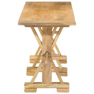 Banco Grande de Madera de Mango Sólida para Exteriores, Duradero y Natural para Uso en Patio - Product Image 3