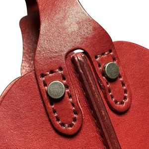 Sac de transport pour bouteille de vin en cuir, rouge, jaune, marron, fait main, pliable, réutilisable, pour pique-nique, fête, cadeau - Product Image 2