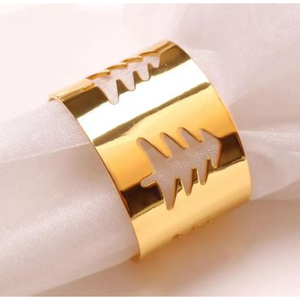 Metal Ginkgo Leaf Napkin Ring Rose Gold Plated Ginkgo Serviette Holder Wholesale Tableware <b>Accessories</b> For Special Occasions - Product Image 3