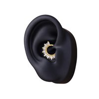 Boucles d'oreilles créoles en argent sterling 925 plaqué or 14K or rose, motif goutte d'eau, zircon mignon, avec charnière, pour piercing Daith et cartilage