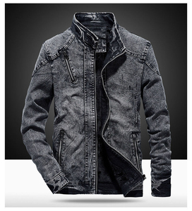 Winters <b>Warm</b> <b>Men's</b> Solid Denim <b>Jacket</b> OEM Casual Outwear Stand Collar Single Button Oversize Sherpa Lining Quick Dry - Product Image 1
