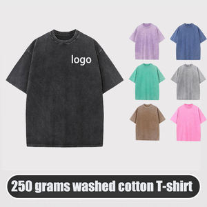 เสื้อยืดคอกลมแขนสั้นผ้าฝ้ายวินเทจสีพื้น รองรับการปรับแต่งลวดลายได้หลากหลาย - Product Image 1