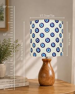 Lámpara de Mesa Moderna de Madera con Diseño Decorativo de Hojas y Ojo Turco para Sala de Estar y Dormitorio - Product Image 1