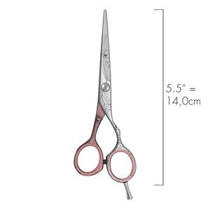 Ciseaux de coiffure professionnels en acier inoxydable, lame tranchante, pour droitiers, manche rose, ciseaux de coupe de cheveux - Product Image 5