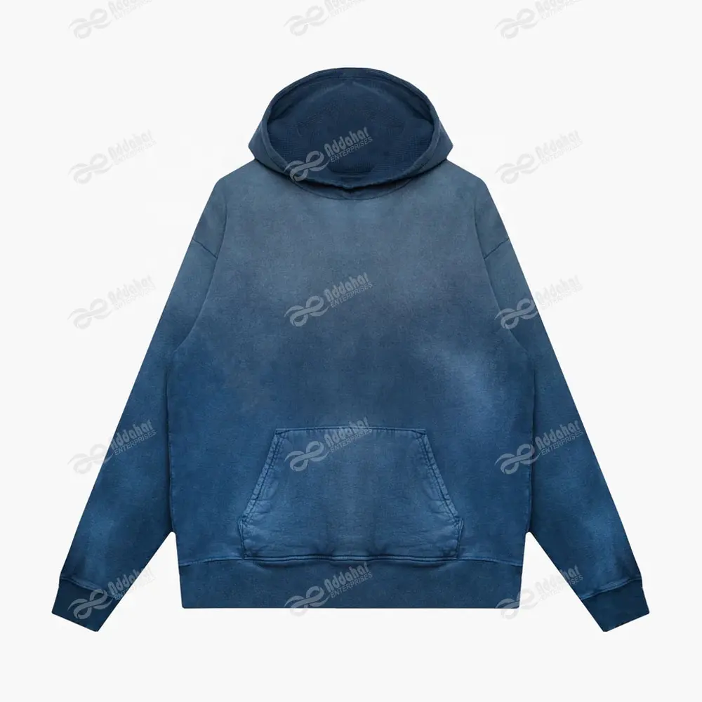 wholesale Men's hoodie heavyweight Over sized Street wear Pullover vintage acid washed cropped distressed hoodie for men