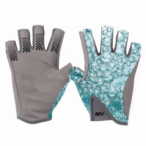 Sublimation Bubble Printing Unisex Fishing <b>Gloves</b> UPF 50+ Protection Non Slippery Water Sports <b>Gloves</b> Wholesale Custom <b>Gloves</b> - Product Image 1