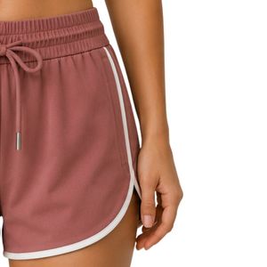 Rose Brown <b>Women</b> Athletic <b>Shorts</b> With White Piping <b>Elastic</b> <b>Waist</b> Drawstring Side Pocket Running Gym Workout Active Wear <b>Shorts</b> - Product Image 4
