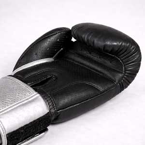HOT Selling OEM High Quality Black and <b>silver</b> Custom Cowhide Leather Boxing <b>Gloves</b> HOMIZON ENTERPRISES Protective Wholesale - Product Image 4