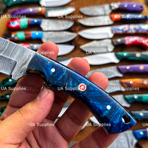 Cuchillo de caza popular de acero de Damasco con punta caída, OEM, hecho a mano, hoja fija, precio de fábrica, para exteriores - Product Image 5
