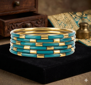 Wholesale Fashion <b>Bangles</b> <b>Glass</b> with Metal <b>Bangle</b> Set Fashion Jewelry & Accessories Handmade Direct Factory Sale - Product Image 1