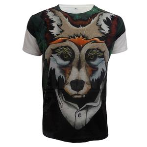 100% polyester tshirt tissu avec impression de logo personnalisé de haute qualité avec la dernière conception Sublimation hommes t-shirt - Product Image 1