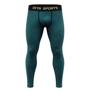Ensemble de vêtements de sport pour homme, manches longues et leggings, vert turquoise, performance active, entraînement, compression, fitness, gym, sportswear, athlétique - Product Image 4