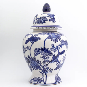 Unique Pattern Luxury Style Glossy Gold Color Table Ginger Jar for Gifting Purpose Set of 2 Embossed Texture - Product Image 4