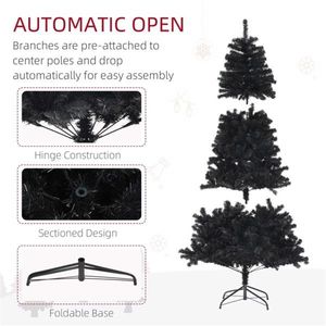 Albero di Natale Artificiale in PVC di Alta Qualità, 2,1 m, Effetto Neve, a Batteria, Realistico, Personalizzabile, Pieghevole per Uso Esterno - Product Image 5