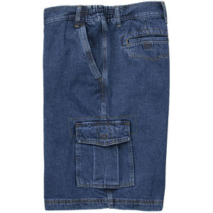Shorts en jean Oxford décontractés à taille mi-haute et coupe droite pour homme, en polyester/coton lavé clair et respirant, idéal pour l'été - Product Image 2