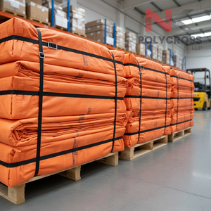 Bâche de camion en PVC orange, bâche imperméable à 100 %, résistante aux intempéries, pour l'agriculture et la construction - Product Image 5