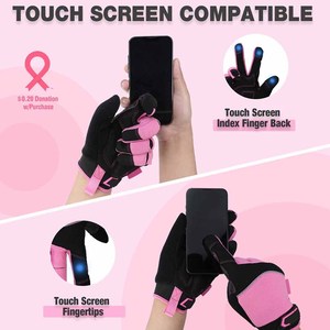Pink Black Touchscreen <b>Gloves</b> With <b>Led</b> Lights Elastic Wristband Anti Slip Textured Fingertips General Purpose Mechanic <b>Gloves</b> - Product Image 3