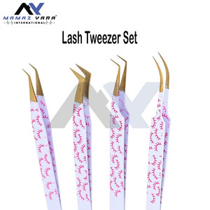 Pinzas de Acero Sólido Premium para Pestañas, Juego de 4 Piezas con Cubierta de Goma, Punta de Fibra para Volumen, para Extensiones de Pestañas de Precisión - Product Image 4