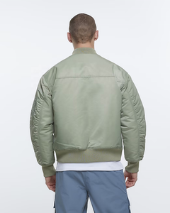 2023 nouveaux hommes mode KAKI coupe régulière ZIP UP Bomber veste OEM Service Design hommes personnalisé Bomber veste nouveaux hommes vestes - Product Image 3