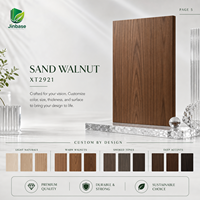 Panneau MDF mélaminé Jinbase Noyer Sable 18mm E0 1220x2440mm pour mobilier d'hôtel et de bureau