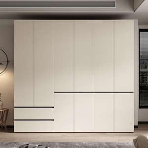 Armoire moderne en teck massif, armoire minimaliste pour chambre à coucher, armoire de rangement avec tiroirs et étagères pour appartement, salon, durable - Product Image 5