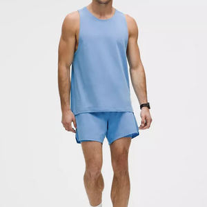 Breathable High Quality Polyester/Cotton Silk Screen Printing Knitted Tank Tops Fitness Workout Shirt Front Mens Fashion - Product Image 2