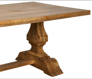 <b>Rustic</b> Mango <b>Wood</b> <b>Dining</b> <b>Table</b> Rectangle Solid <b>Wood</b> Base Stable Construction Modern Minimalist Design Home Furniture 4 Seater - Product Image 4