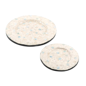 Sous-plat en nacre éthique, mosaïque découpée à la main, pour une maison éco-responsable et une gastronomie raffinée - Product Image 2