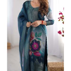 Beautiful Digital Print Party Wear <b>Suit</b> <b>Set</b> XL Size - Product Image 1
