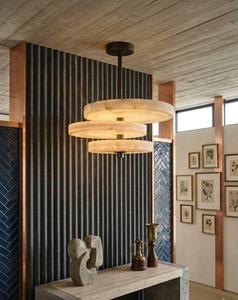 Modern Marble Pendant <b>Light</b> Layered Chandelier Alabaster <b>Ceiling</b> Lamp for Living Room Villa Dining Area All Seasons Indoor Use - Product Image 2