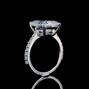 Luxury <b>emerald</b> cut lab grown diamond <b>ring</b> 14k solid yellow gold shiny polish band 1 carat engagement <b>ring</b> fine jewelry - Product Image 5