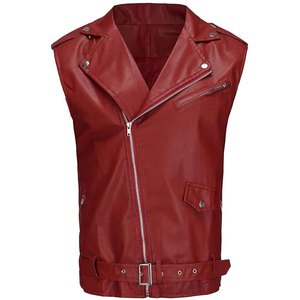 Gilet en cuir véritable pour hommes, style vintage, décontracté, en cuir de vache, pour motard, respirant, sans manches, veste d'hiver de haute qualité - Product Image 1