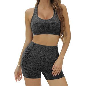 Ensemble de soutien-gorge de sport court et leggings de yoga pour femme – Tenue de fitness et de gym - Product Image 1
